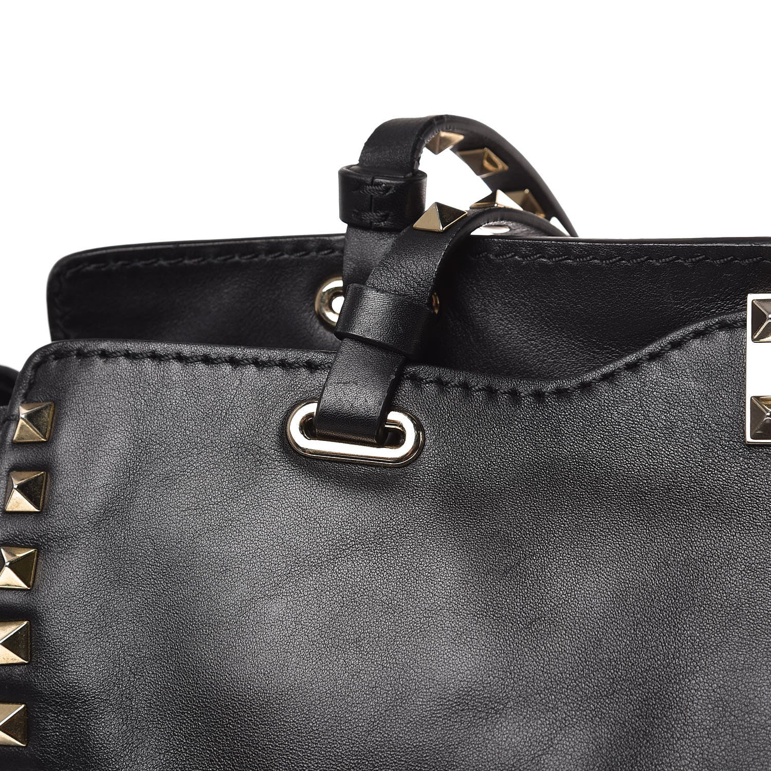 Valentino Garavani Vitello Medium Rockstud Tote Black 12 of 13