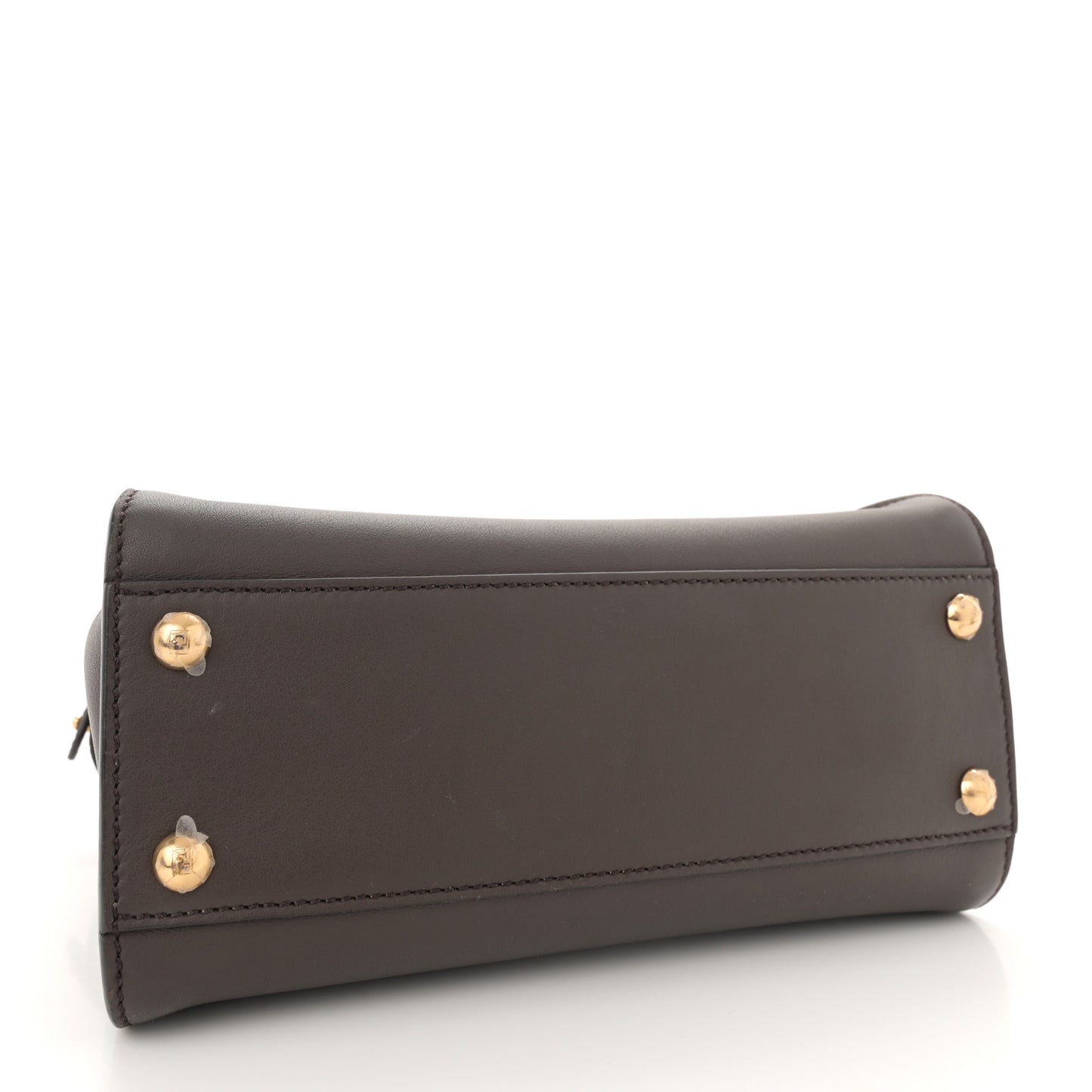 Vitello Seta Suede FF Mini Peekaboo Iconic Satchel Chocolate Sigaro Marrone