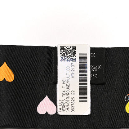 Hermes Silk Tea Time Twilly Black Rouge Multicolor 4 of 4