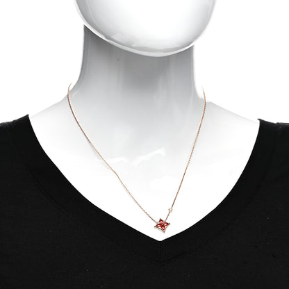 Louis Vuitton 18K Pink Gold Diamond Carnelian Color Blossom BB Star Pendant Necklace 2 of 5