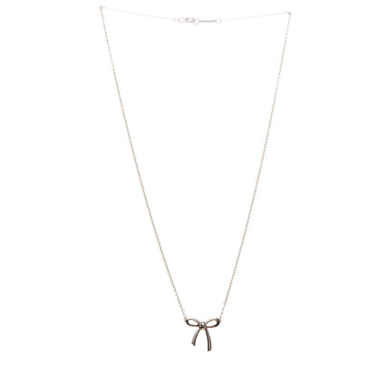 Tiffany 18K Rose Gold Mini Bow Pendant Necklace 3 of 6