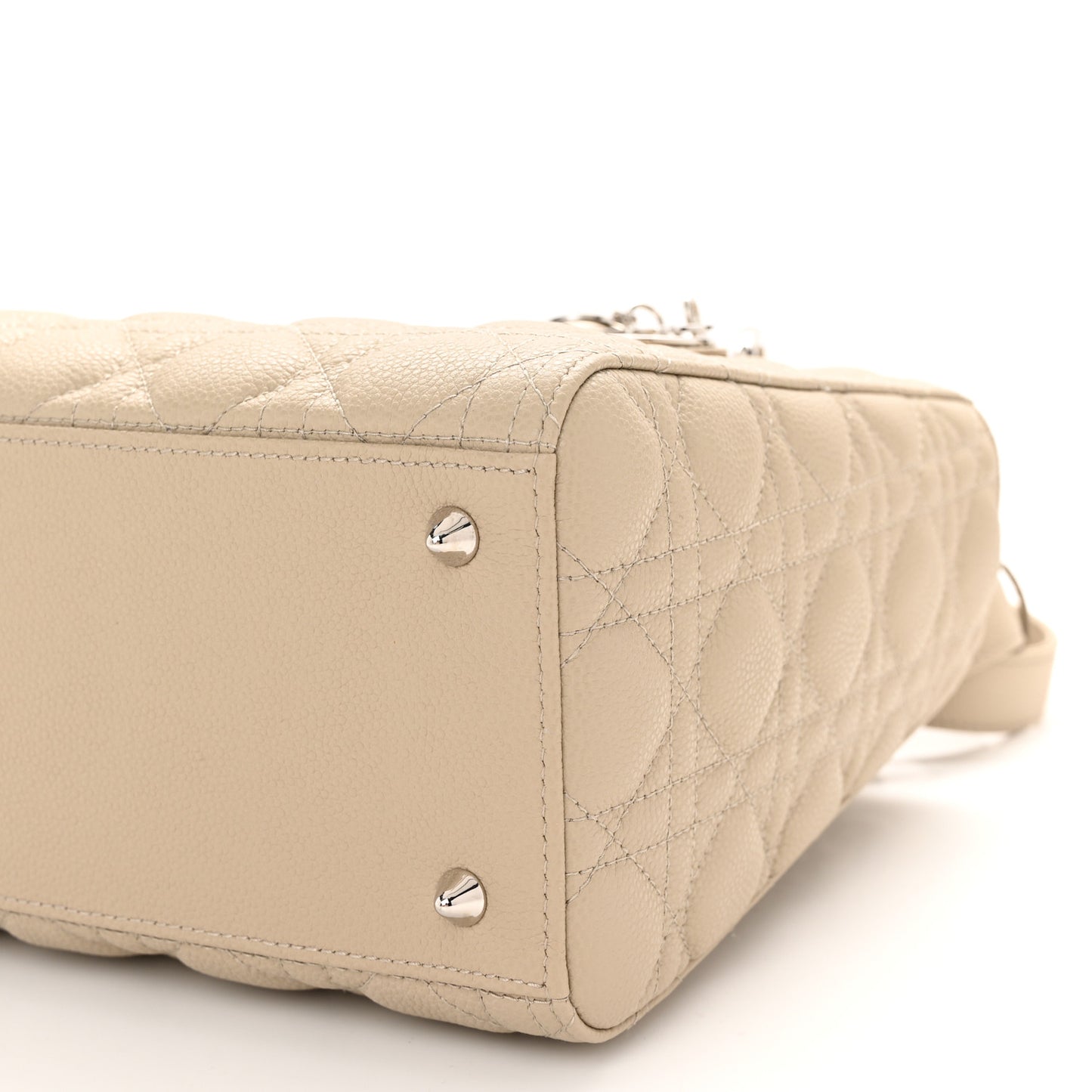 Grained Calfskin Cannage Medium Lady Dior Sable