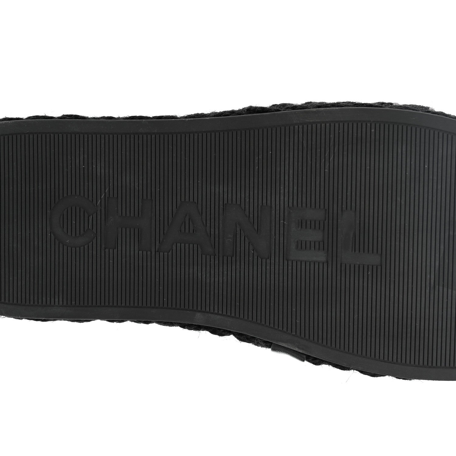 Chanel Knit Braided Slide Sandals 39 Black 6 of 10