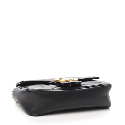 Gucci Calfskin Matelasse Super Mini GG Marmont Shoulder Bag Black 3 of 11