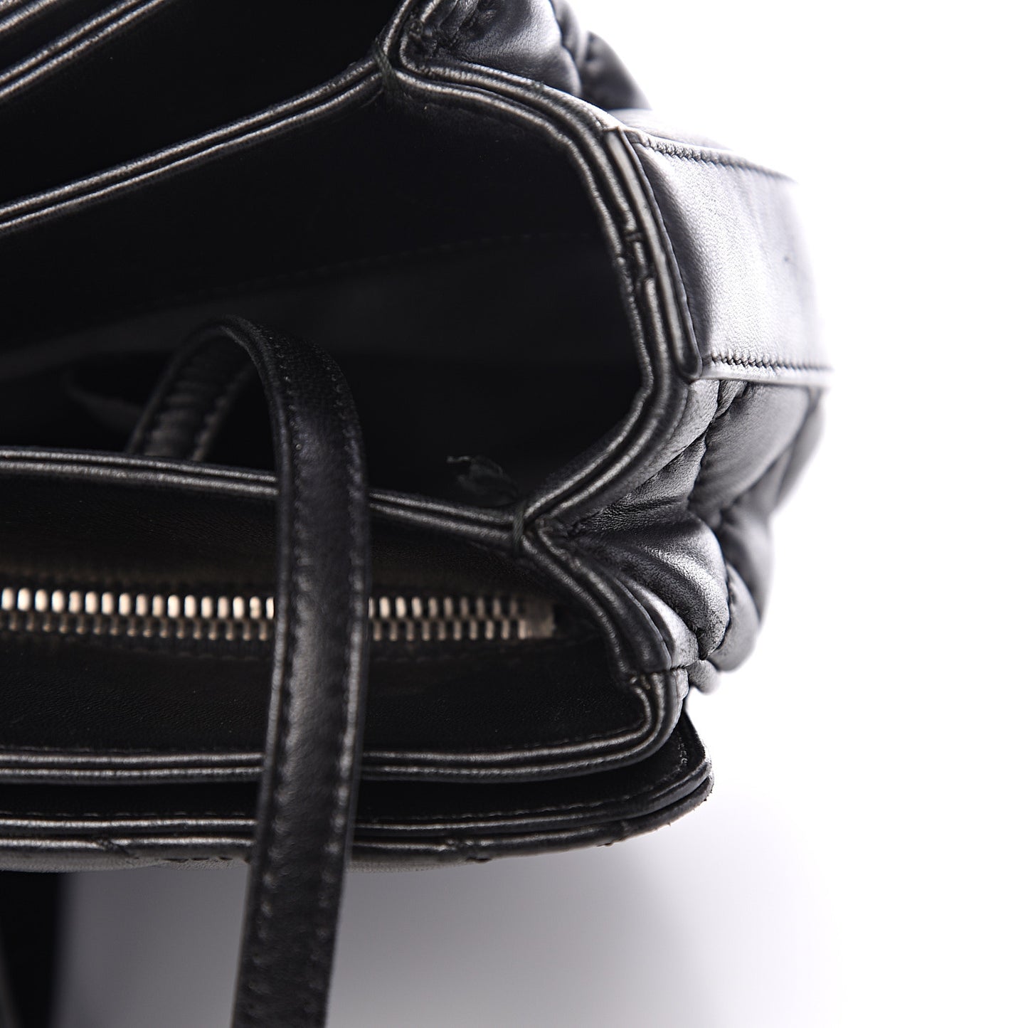Lambskin Quilted Large Easy Carry Shopping Tote Black