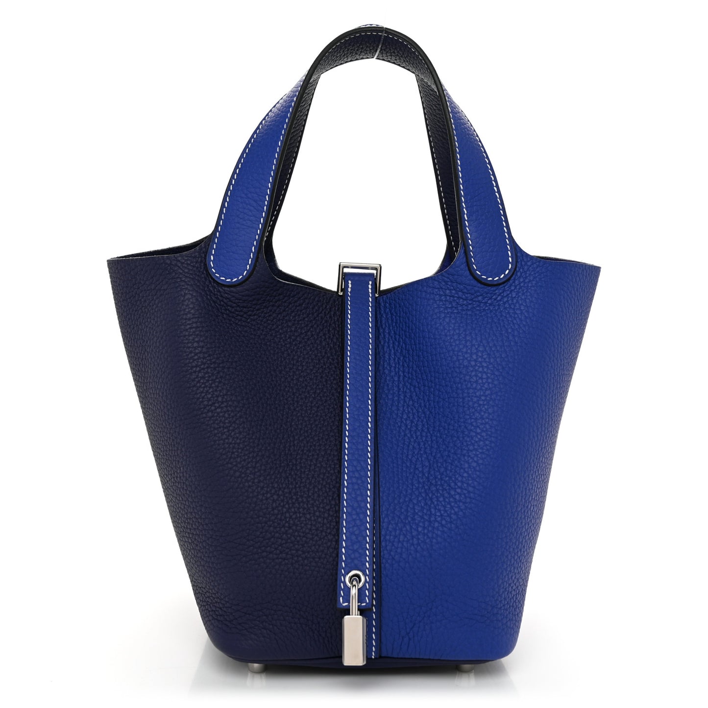 Taurillon Clemence Casaque Picotin Lock 18 PM Bleu Electrique Bleu Encre