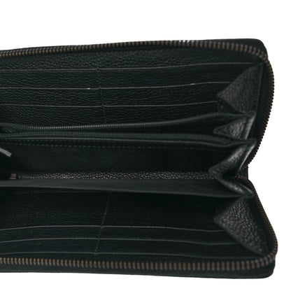Gucci Calfskin Logo Zip Around Wallet Black 5 of 10