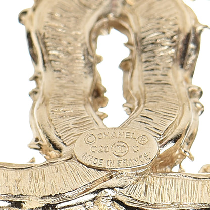 Chanel Crystal CC Earrings Gold 4 of 5