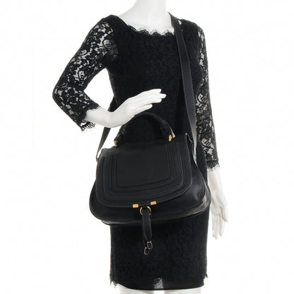 Chloe Calfskin Medium Marcie Top Handle Bag Black 2 of 13