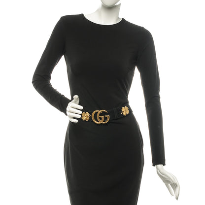 Gucci Suede Calfskin Marmont Clover Belt 90 36 Black 2 of 8