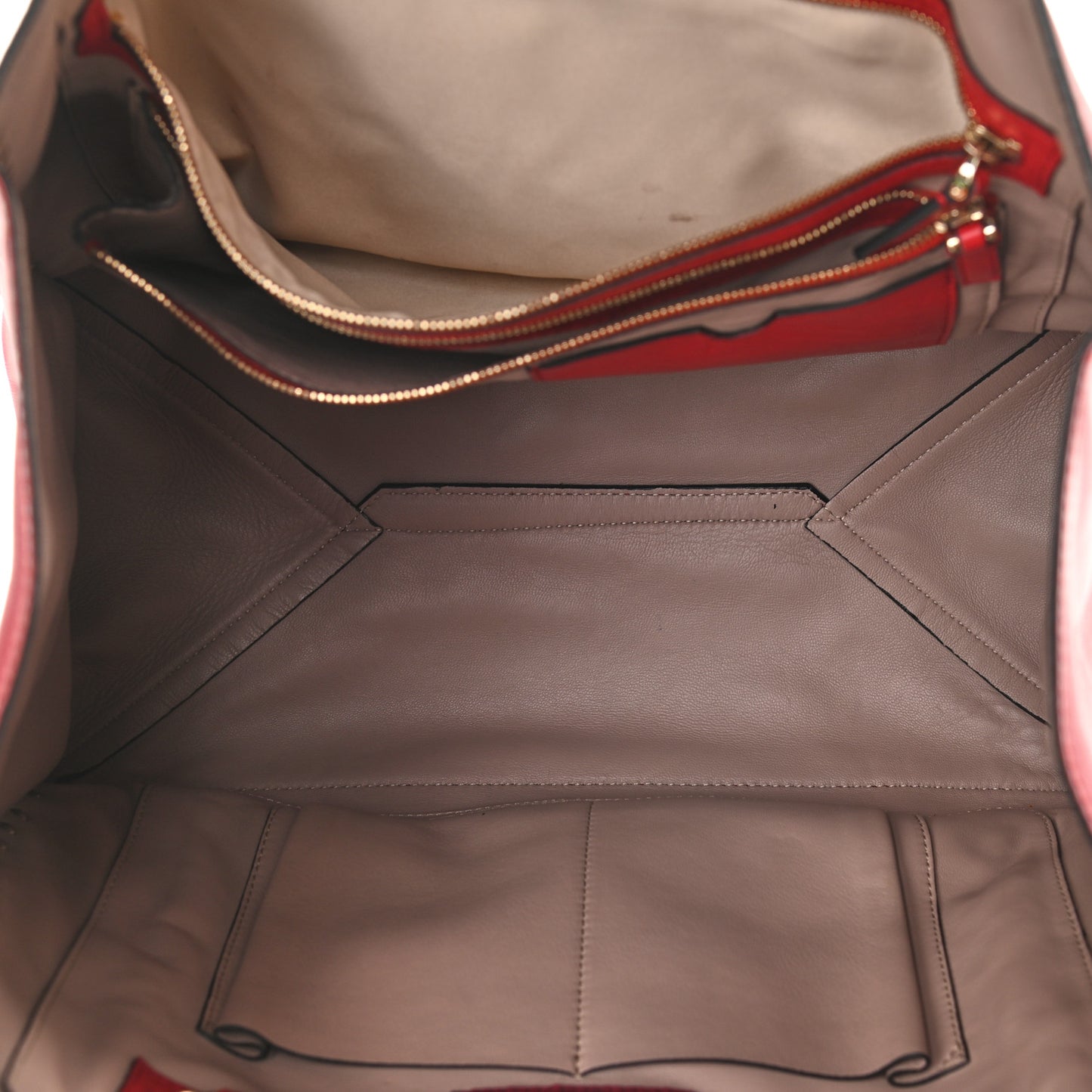 Nappa Medium Rockstud Soft Tote Red