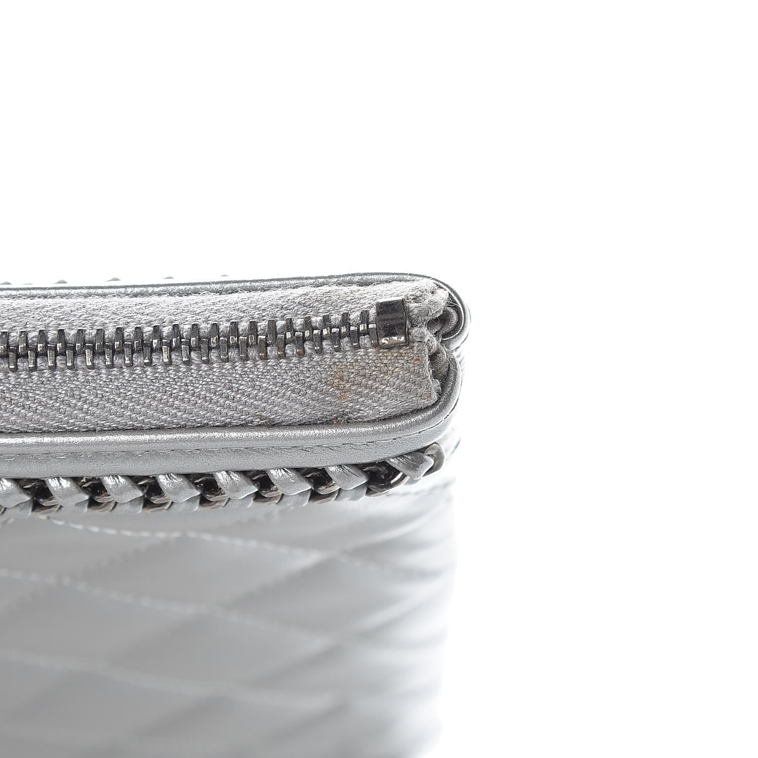 Chanel Calfskin Quilted Large Boy Chain Around Cosmetic Case Silver 10 of 12