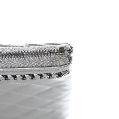 Chanel Calfskin Quilted Large Boy Chain Around Cosmetic Case Silver 10 of 12