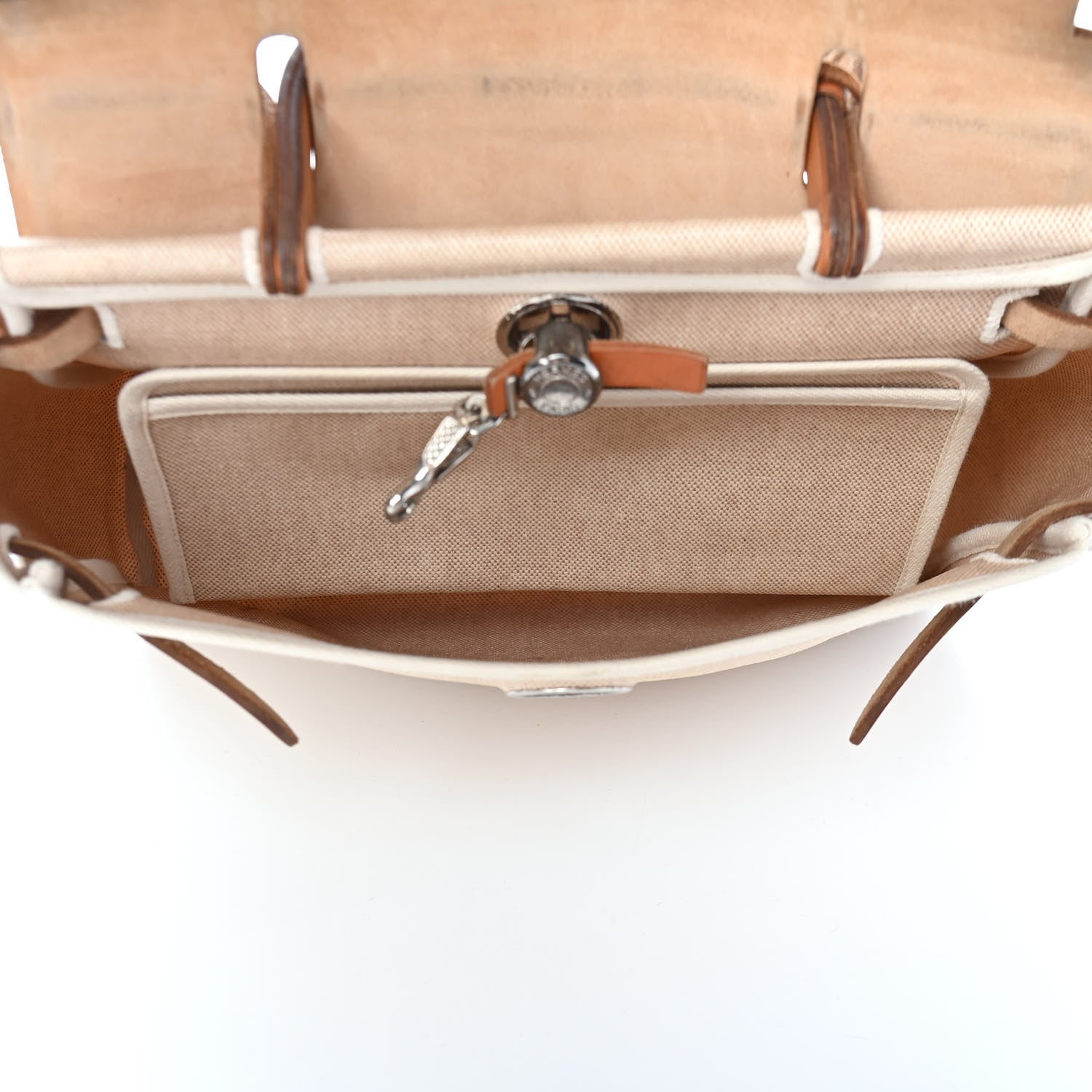Hermes Toile Vache Calfskin Herbag 30 PM Natural 6 of 16