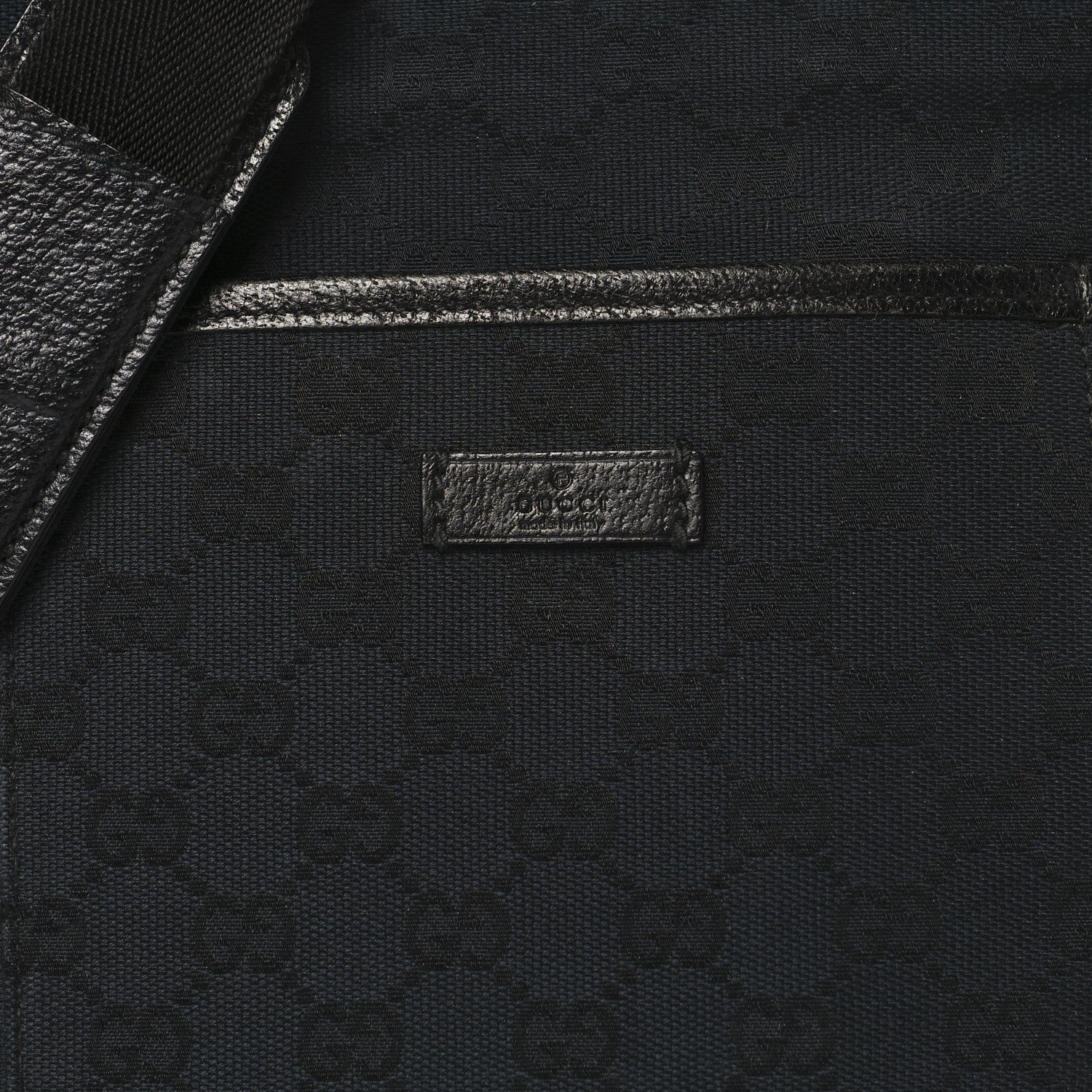 Gucci Monogram Flat Messenger Bag Black 8 of 10