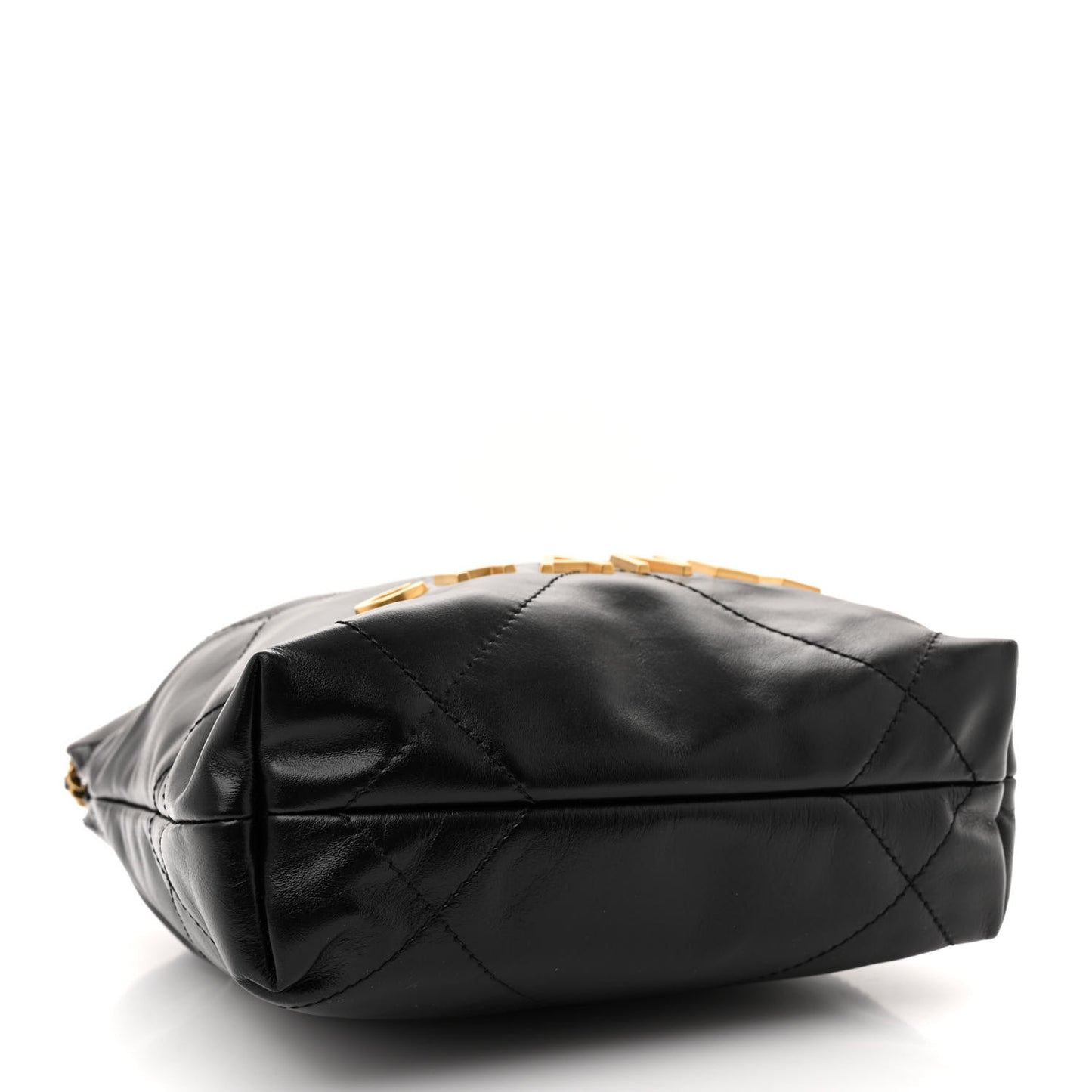 Shiny Calfskin Quilted Mini Chanel 22 Black