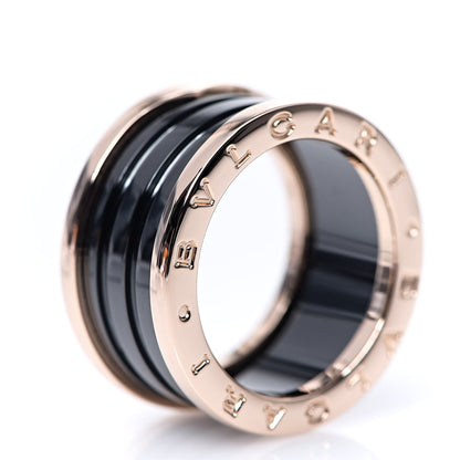 Bulgari 18K Rose Gold Black Ceramic B.Zero1 Four-Band Ring 55 7.25 3 of 6