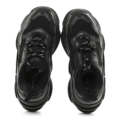 Balenciaga Fabric Mesh Womens Triple S Sneakers 38 Black 6 of 9