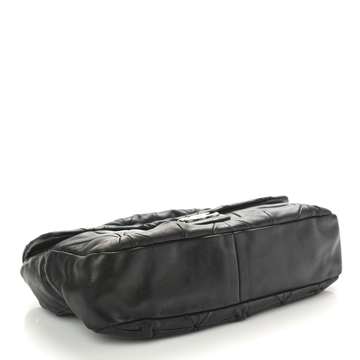 Lambskin Quilted Soft Squares Origami Flap Black