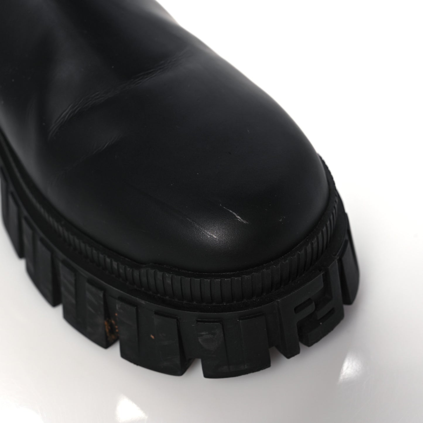 Calfskin Rubber Fendi Force Chelsea Boots 37 Black