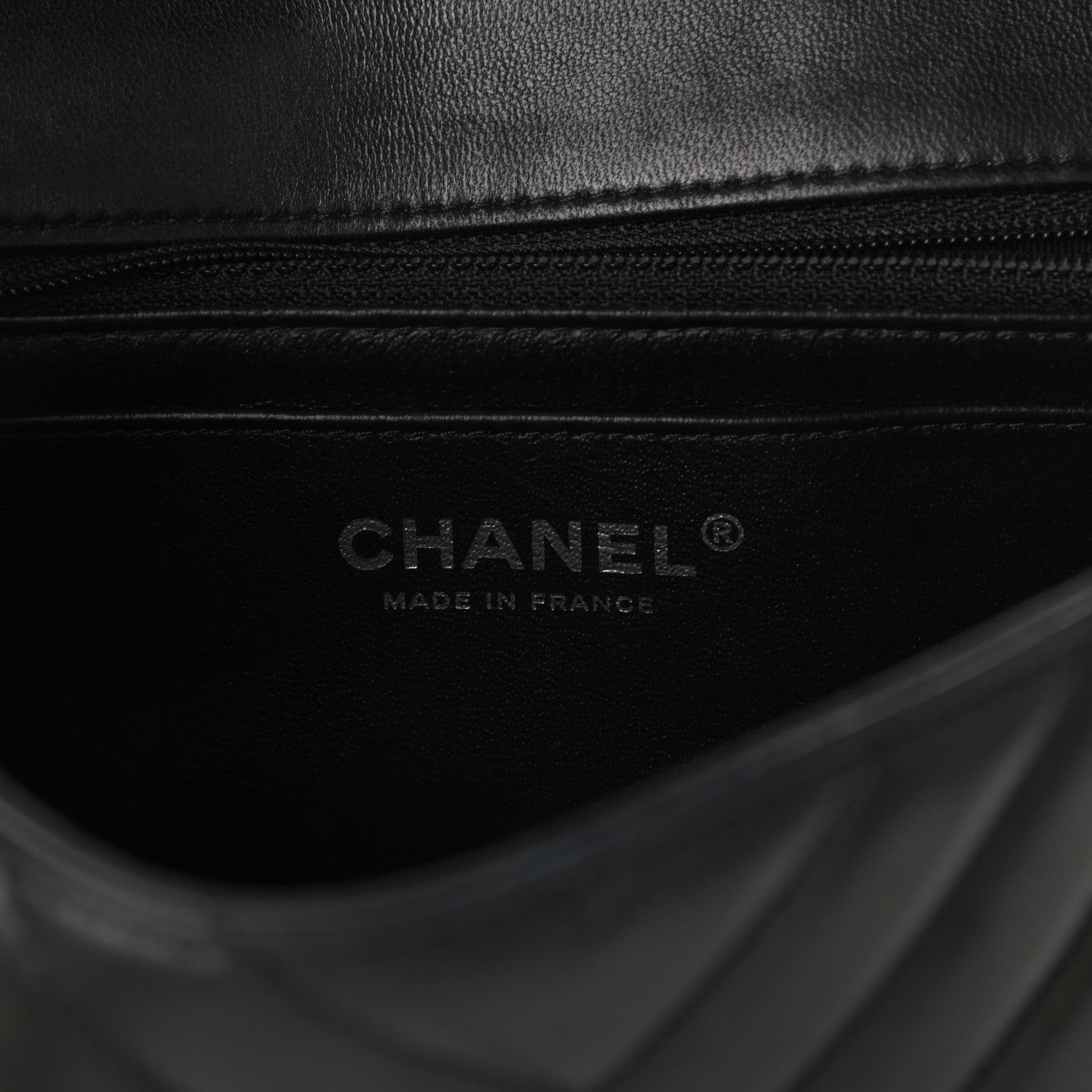 Chanel Lambskin Chevron Quilted Mini Rectangular Flap So Black 6 of 9