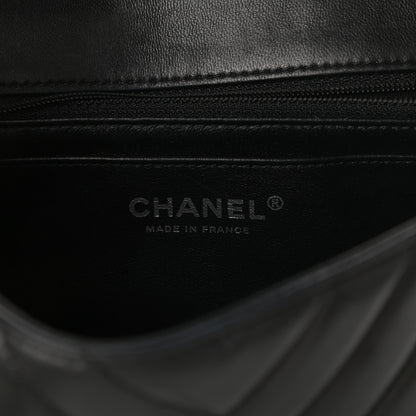 Chanel Lambskin Chevron Quilted Mini Rectangular Flap So Black 6 of 9