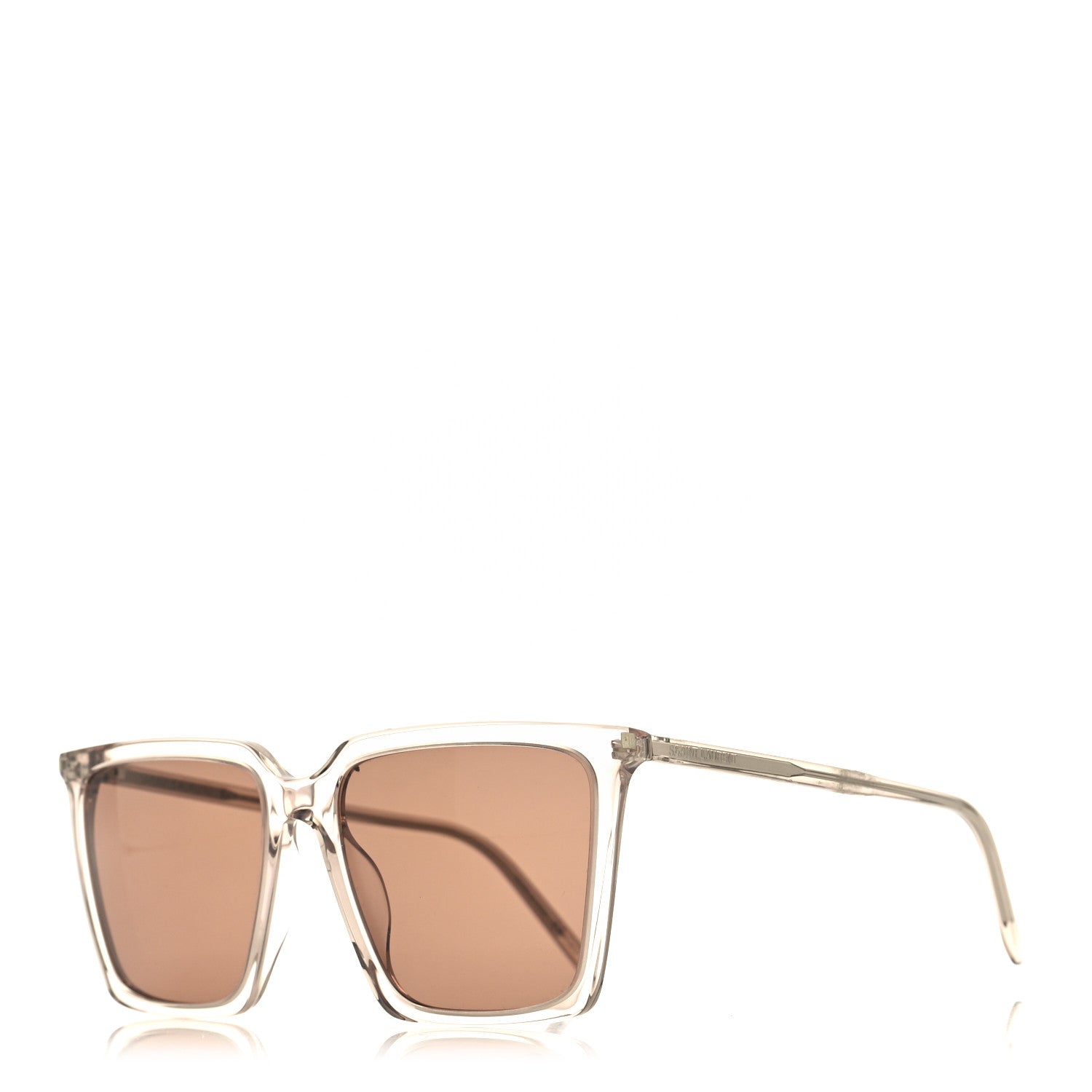 Saint Laurent Transparent Acetate SL 474 Sunglasses Brown 1 of 8