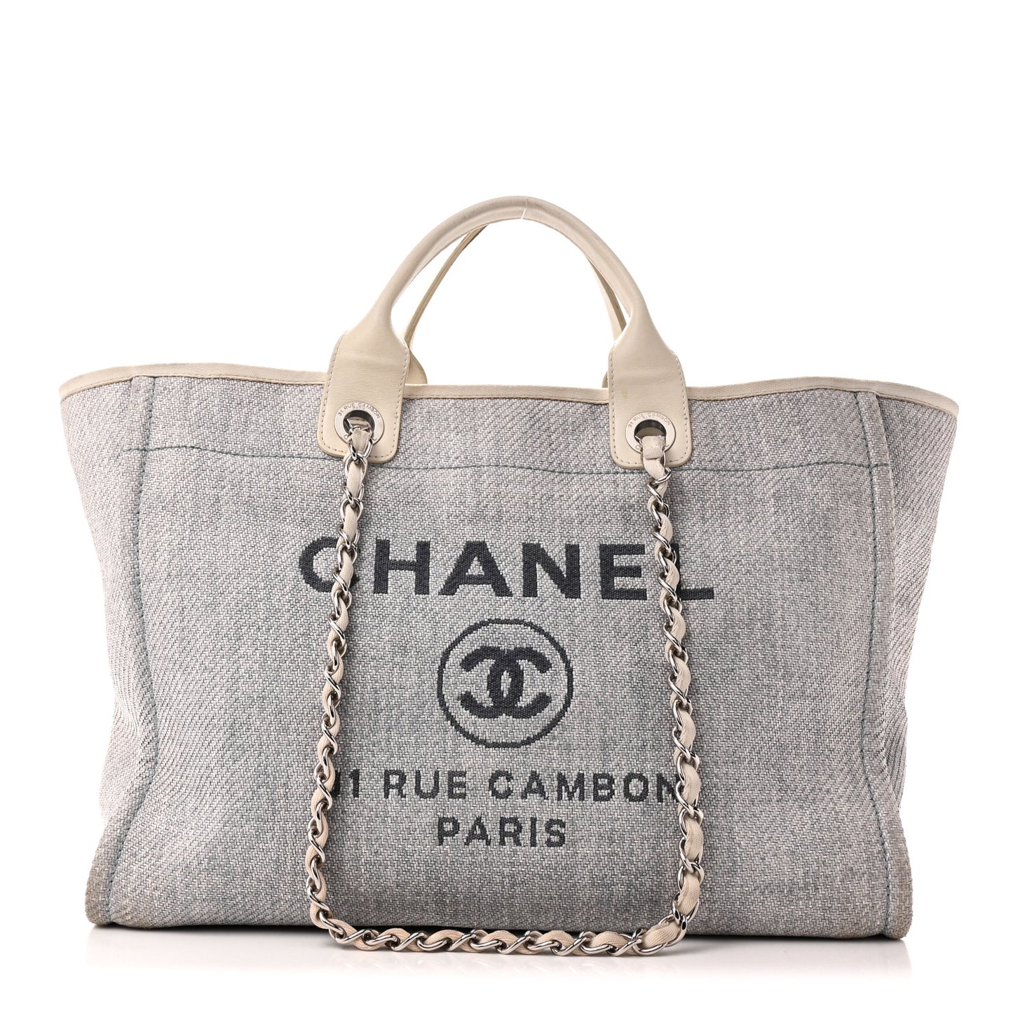 Woven Straw Raffia Medium Deauville Tote Light Blue