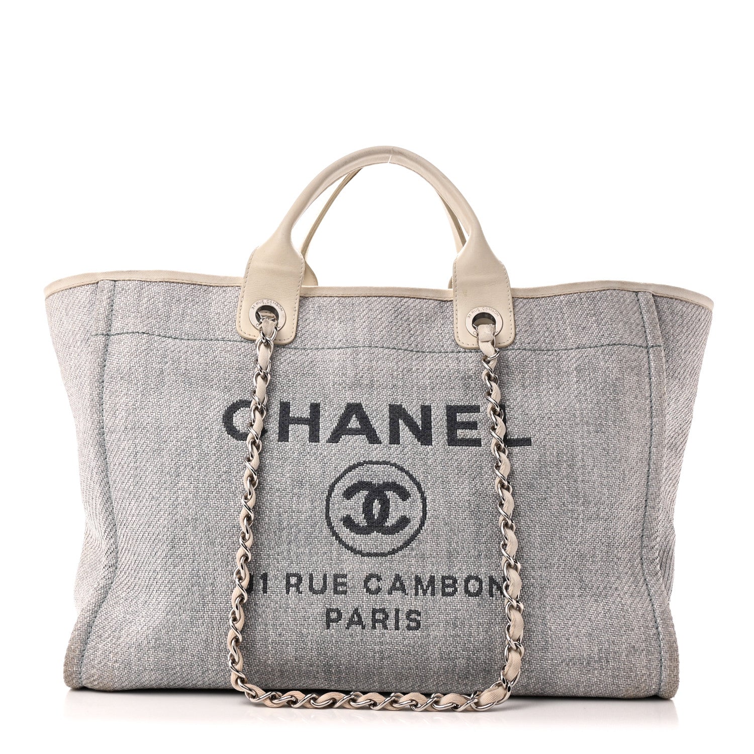 Chanel Woven Straw Raffia Medium Deauville Tote Light Blue 1 of 12