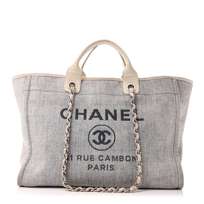 Chanel Woven Straw Raffia Medium Deauville Tote Light Blue 1 of 12