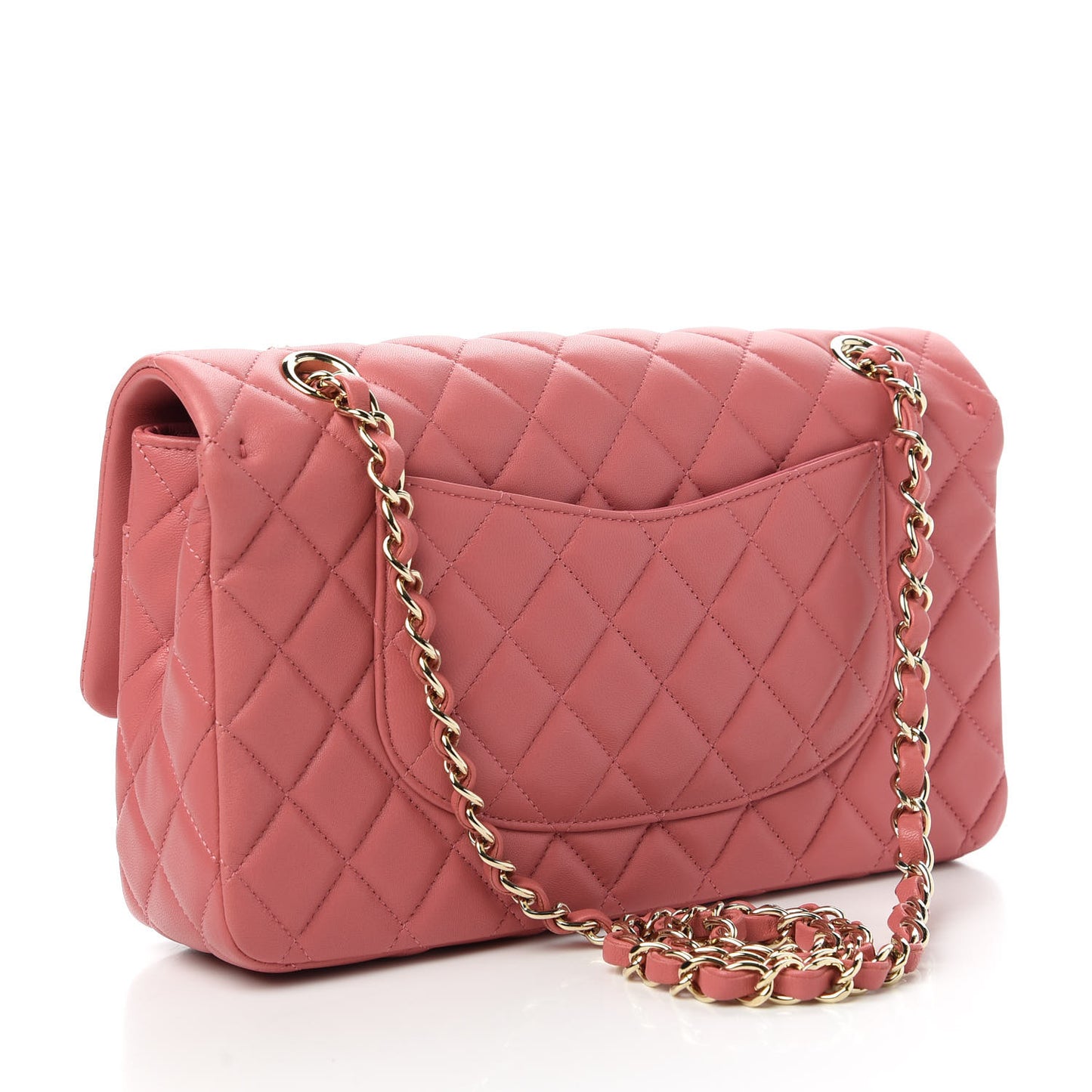 Lambskin Quilted Valentine Charms Medium Single Flap Pink