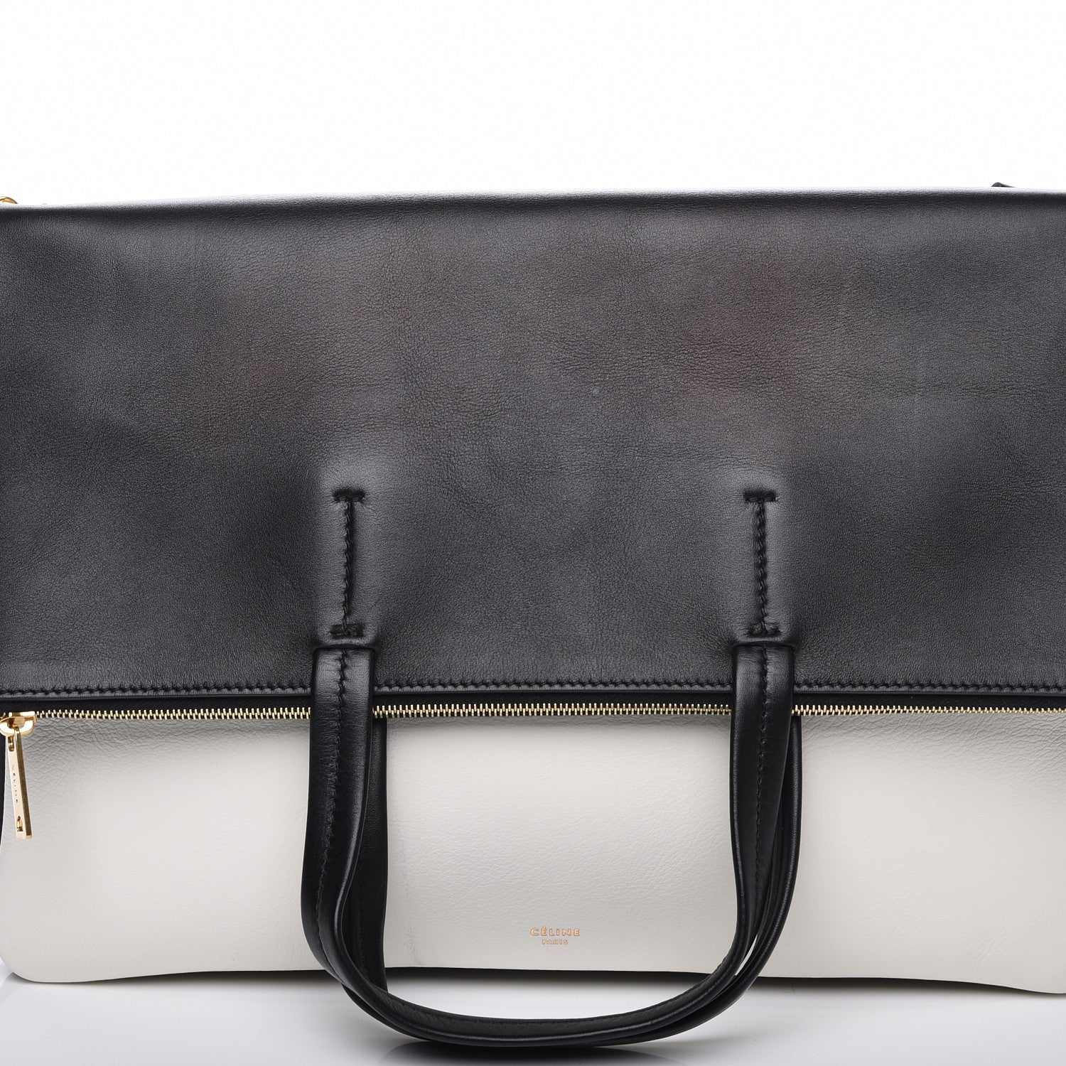 Celine Calfskin Folded Cabas Black White 14 of 14