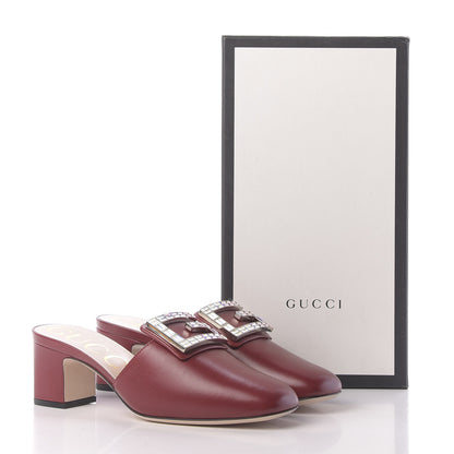 Gucci Malaga Kid Crystal Square G Madelyn Mules 38.5 Romantic Cerise 12 of 12