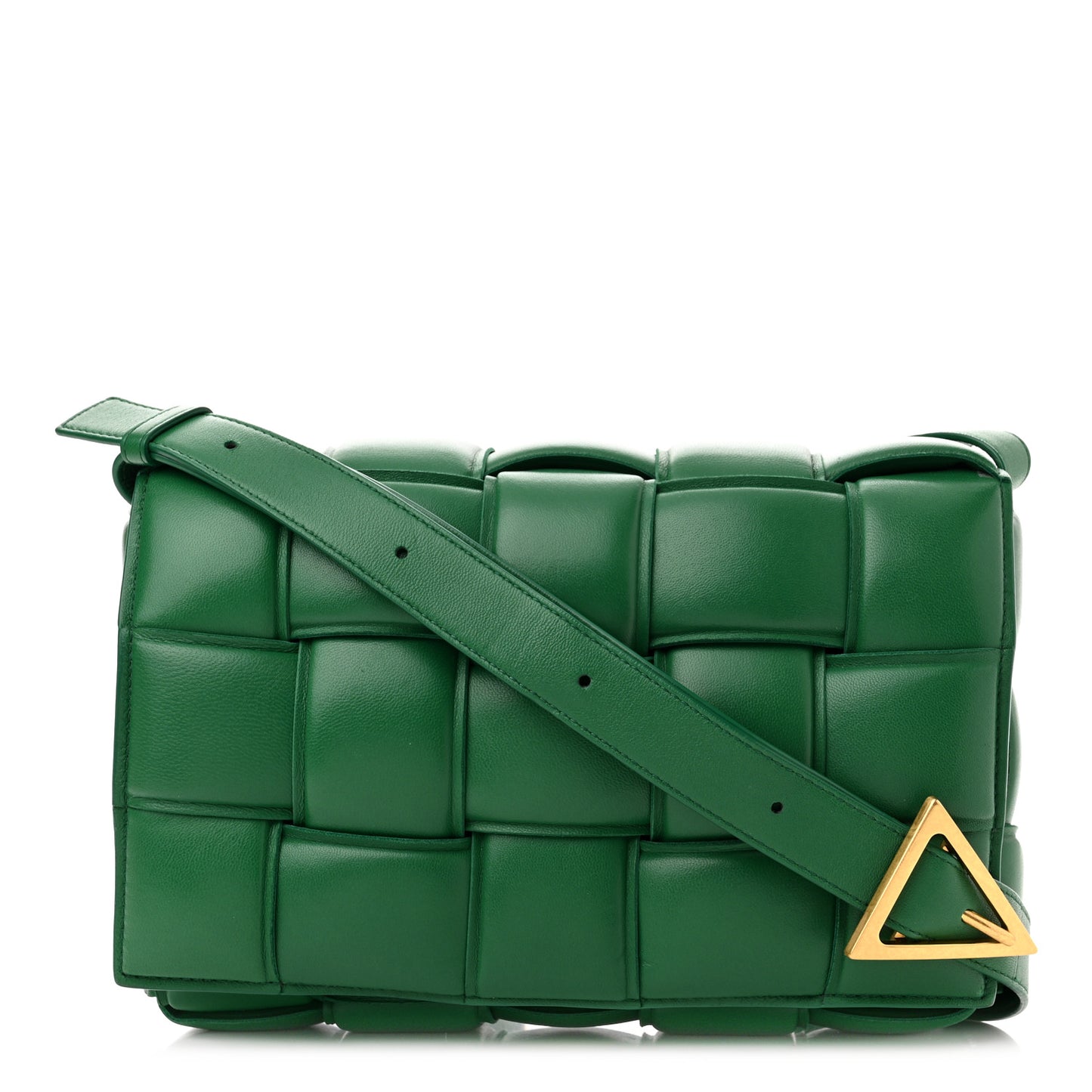 Nappa Maxi Intreccio Padded Cassette Crossbody Bag Racing Green
