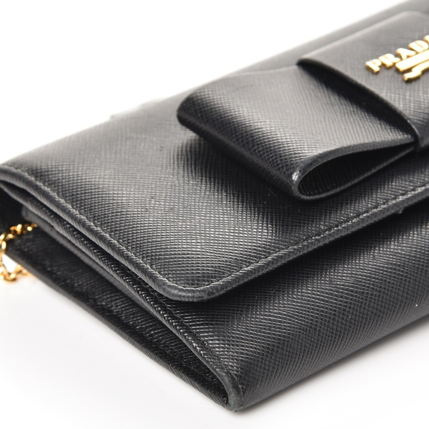 Saffiano Bow Continental Wallet Nero Black