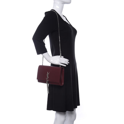 Saint Laurent Smooth Calfskin Medium Classic Monogram Kate Tassel Satchel Rouge Legion 2 of 12
