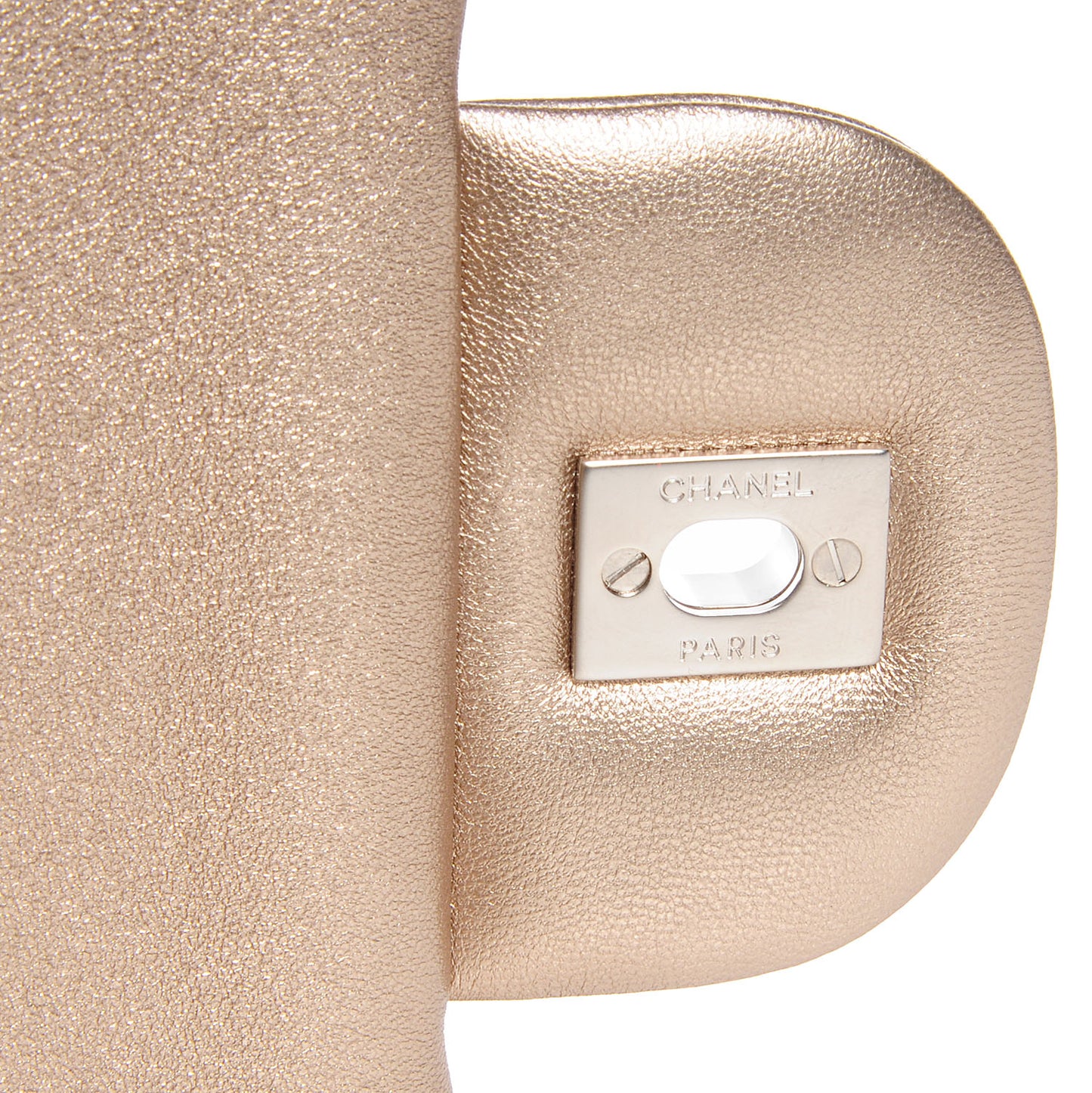 Metallic Lambskin Jumbo Double Flap Light Gold