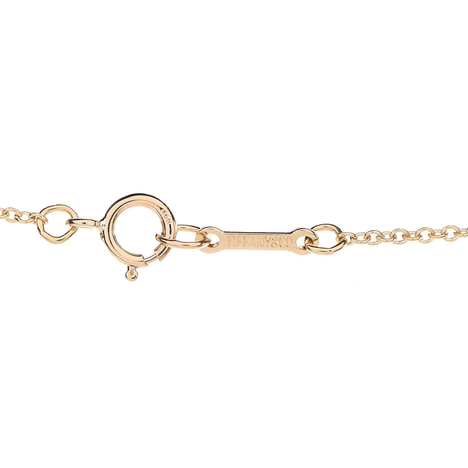 Tiffany 18K Yellow Gold Rock Crystal Quartz Elsa Peretti Open Heart Necklace 6 of 6