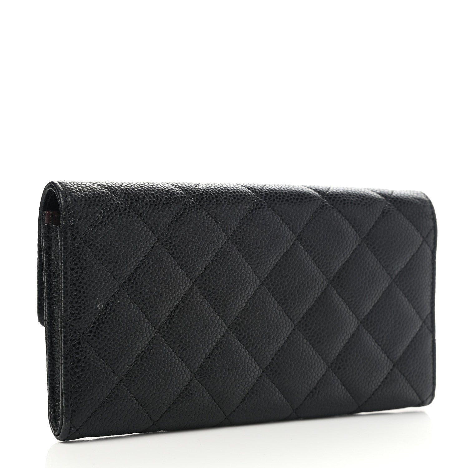 Chanel Caviar Quilted Large Gusset Flap Wallet Black 3 of 9