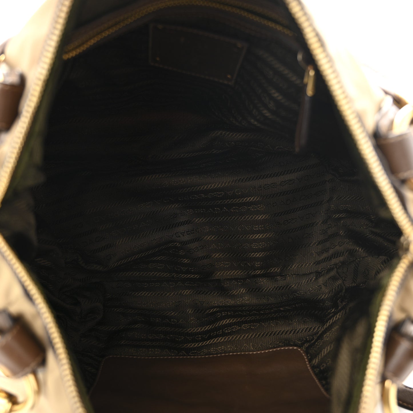 Tessuto Nylon Vitello Daino Satchel Tabacco