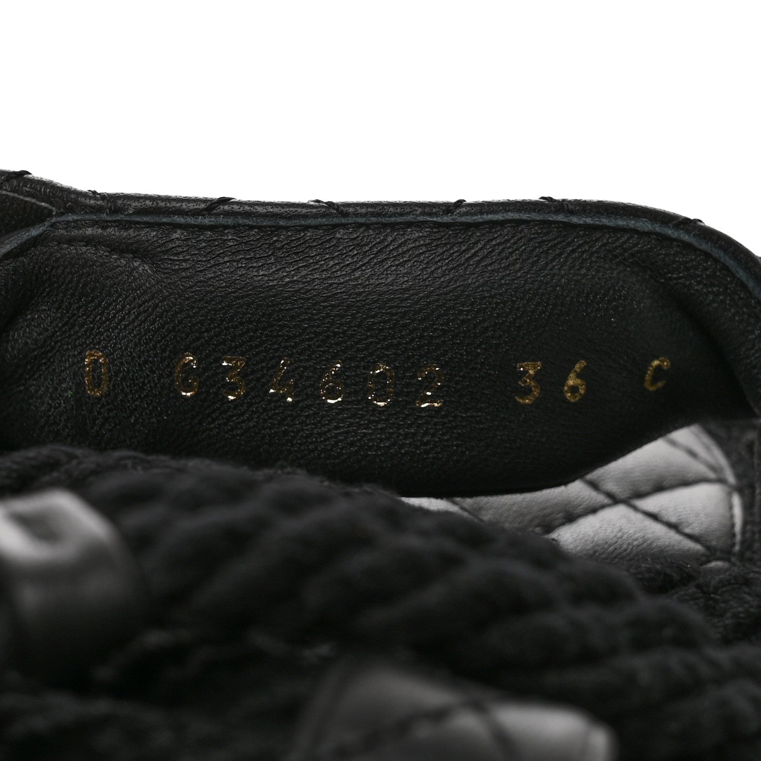 Chanel Cord Lambskin Quilted Logo Sandals 36 Black 6 of 8