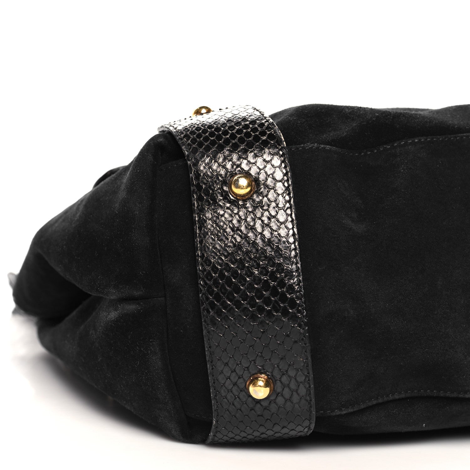 Gucci Snakeskin Suede Medium Pelham Shoulder Bag Black 9 of 11