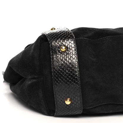 Gucci Snakeskin Suede Medium Pelham Shoulder Bag Black 9 of 11
