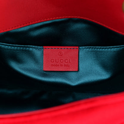 Gucci Velvet Matelasse Mini GG Marmont Shoulder Bag Hibiscus Red 8 of 10