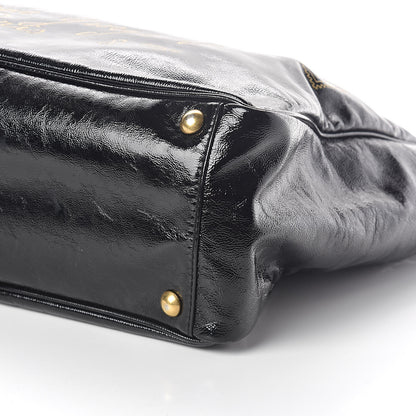 Saint Laurent Textured Patent Y-Mail Tote Black 9 of 9