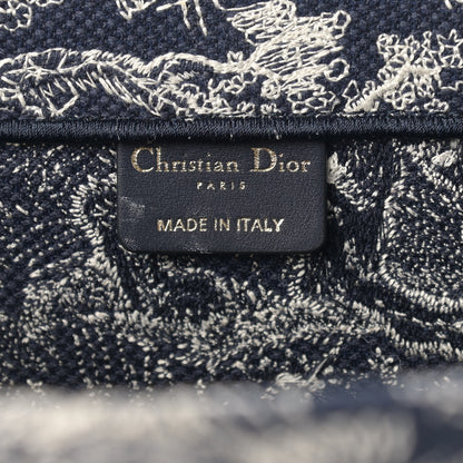 Christian Dior Canvas Embroidered Medium Dioriviera Toile De Jouy Book Tote Blue 5 of 8
