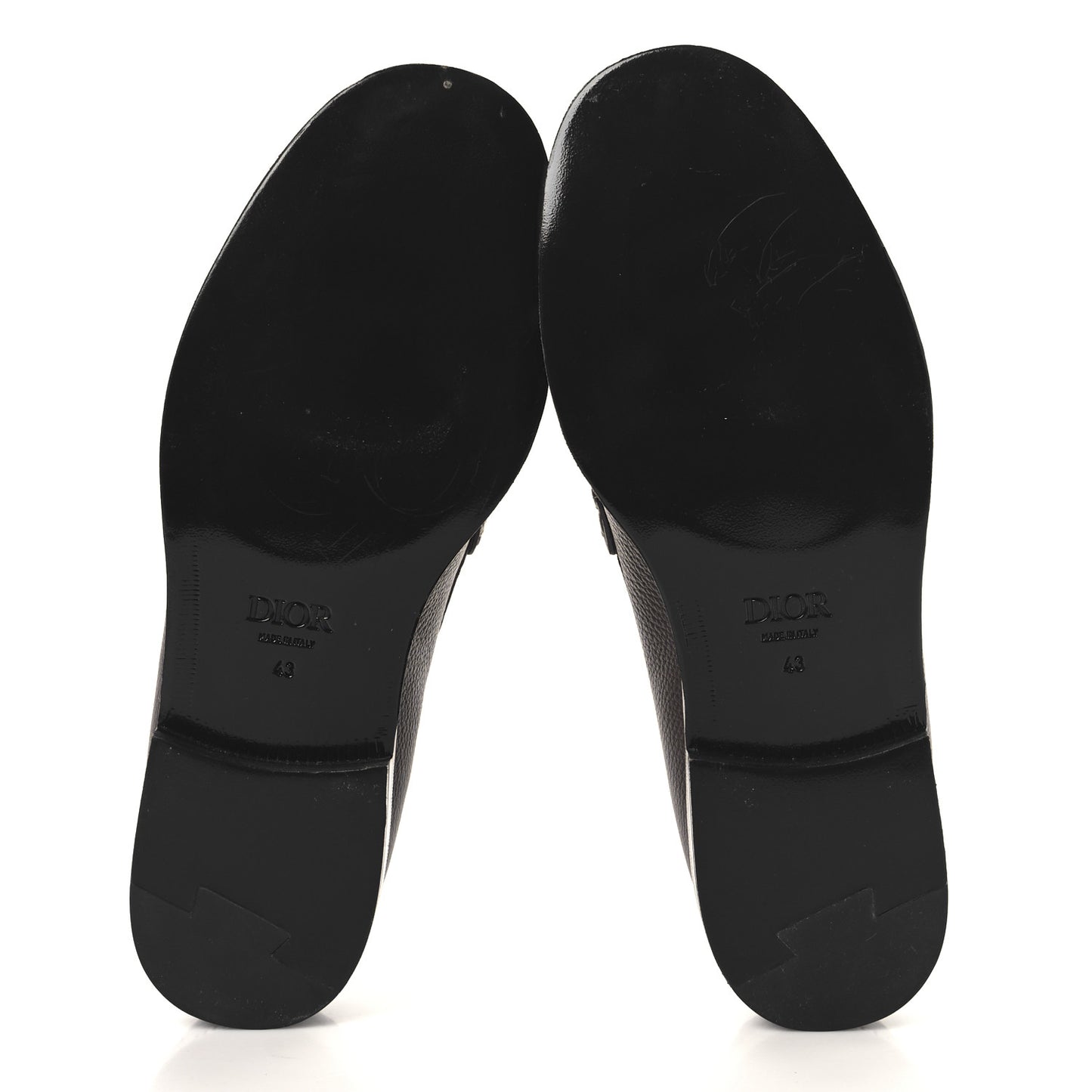 Grained Calfskin Dior Granville Men Loafers 43 Brown