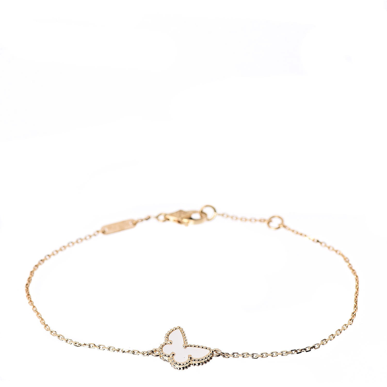 Van Cleef & Arpels 18K Yellow Gold Mother of Pearl Sweet Alhambra Butterfly Bracelet 1 of 5