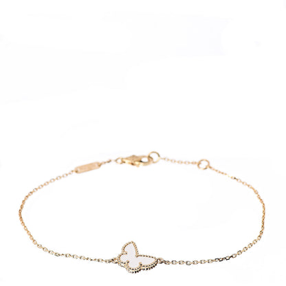 Van Cleef & Arpels 18K Yellow Gold Mother of Pearl Sweet Alhambra Butterfly Bracelet 1 of 5