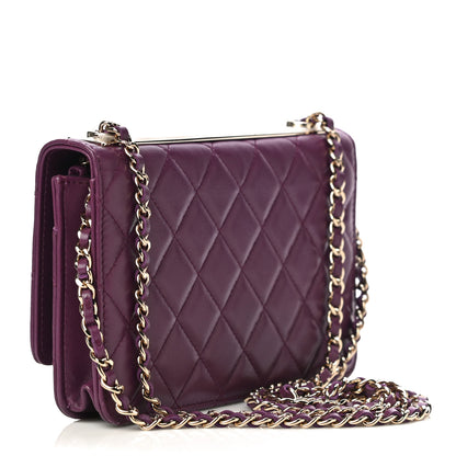 Chanel Lambskin Quilted Trendy CC Wallet On Chain WOC Purple 3 of 18